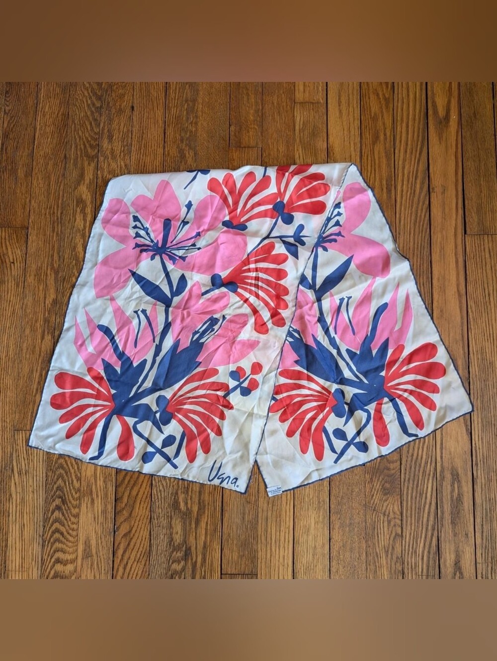 Vintage 60s 70s Vera Neumann Floral Silk Scarf